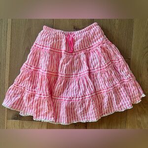 Mini Boden Twirly Striped Pom-Pom skirt- 6-7y